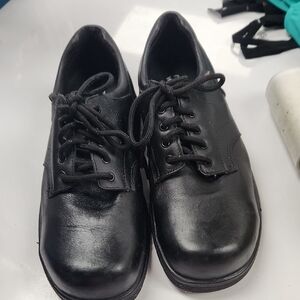 Mellow Walk Black Lace-Up  Steel Toe Shoes Size 40 (C1)